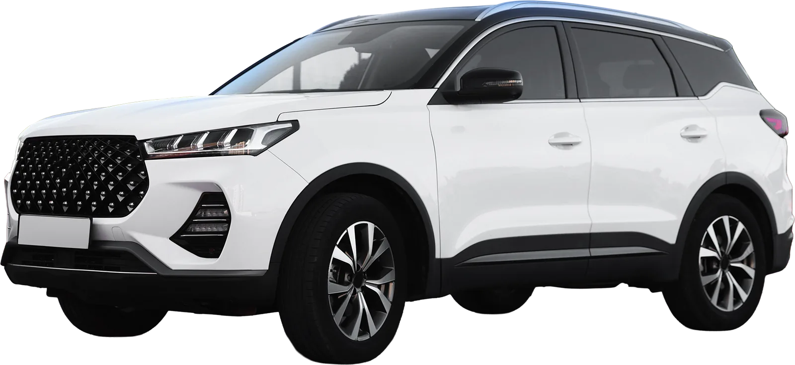 רכב SUV לבן, מבט מהצד